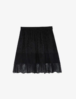Zadig & Voltaire Jimy Leopard-jacquard And Lace Silk Mini Skirt
