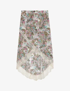 Zadig & Voltaire Jeudie High-rise Floral-print Woven Midi Skirt