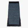 Zadig & Voltaire Jackson Striped Crochet Knitted Knee-length Skirt -Ted Baker Store R04151973 NOIR M