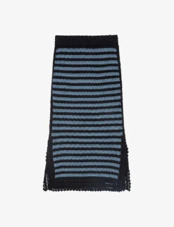 Zadig & Voltaire Jackson Striped Crochet Knitted Knee-length Skirt