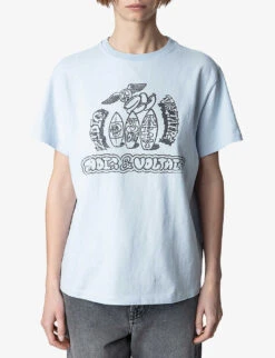 Zadig & Voltaire Omma Core Cho-print Cotton T-shirt -Ted Baker Store R04151987 CIEL ALT04
