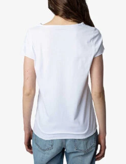 Zadig & Voltaire Henley Text-print Organic-cotton T-shirt 10 Zadig & Voltaire Henley Text-print Organic-cotton T-shirt -Ted Baker Store R04151991 BLANC ALT03