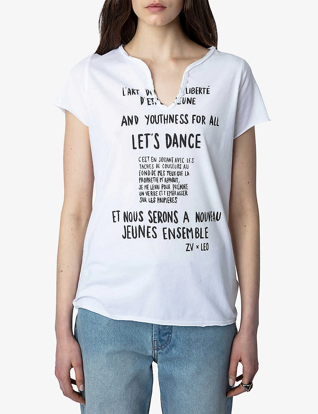 Zadig & Voltaire Henley Text-print Organic-cotton T-shirt 7 Zadig & Voltaire Henley Text-print Organic-cotton T-shirt - Image 5
