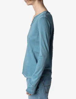 Zadig & Voltaire Tunisien Graphic-print Long-sleeve Organic-cotton T-shirt -Ted Baker Store R04152000 TONNERRE ALT02