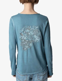 Zadig & Voltaire Tunisien Graphic-print Long-sleeve Organic-cotton T-shirt -Ted Baker Store R04152000 TONNERRE ALT03