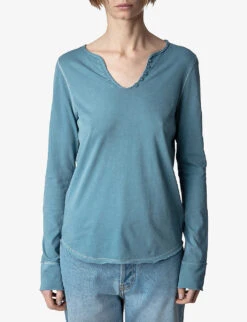 Zadig & Voltaire Tunisien Graphic-print Long-sleeve Organic-cotton T-shirt -Ted Baker Store R04152000 TONNERRE ALT04