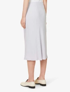 THEORY Mid-rise Flared-hem Silk Midi Skirt -Ted Baker Store R04152413 HYDRANGEA ALT03
