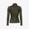 Issey Miyake Pleated High-neck Chiffon Top -Ted Baker Store R04152506 DARKGREEN M