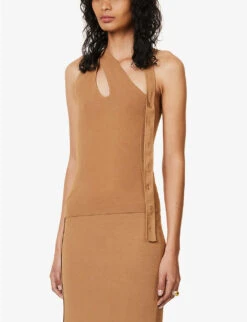 Nadja Cut-out Stretch-woven Top -Ted Baker Store R04152829 CINNAMON ALT02