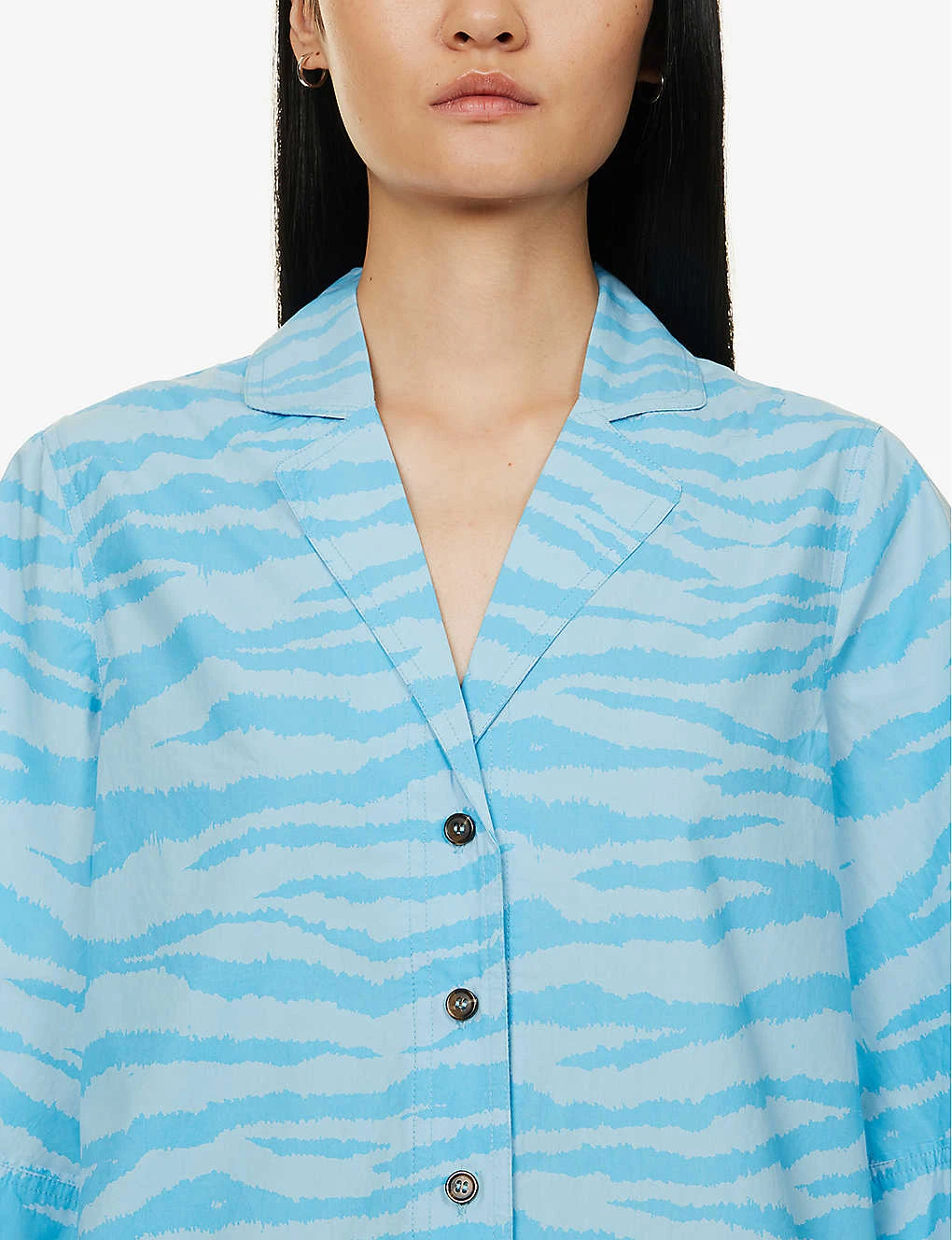 Ganni Tiger-print Boxy-fit Organic-cotton Shirt 7 Ganni Tiger-print Boxy-fit Organic-cotton Shirt - Image 5