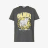 Ganni Logo Graphic-print Organic Cotton-jersey T-shirt