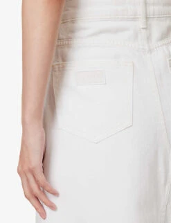 Ganni Mid-rise Logo-appliqué Organic-denim Maxi Skirt -Ted Baker Store R04152903 BRIGHTWHITE ALT04