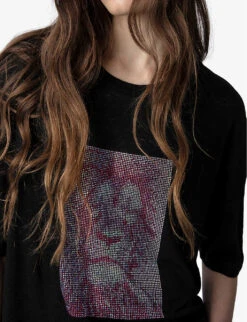 Zadig & Voltaire Suzy Lion Graphic-print Linen T-shirt 11 Zadig & Voltaire Suzy Lion Graphic-print Linen T-shirt -Ted Baker Store R04153150 NOIR ALT04