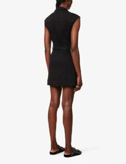 Paige Jaxsyn Self-tie Regular-fit Stretch-cotton And Rayon-blend Mini Dress -Ted Baker Store R04153175 WASHEDBLACK ALT03