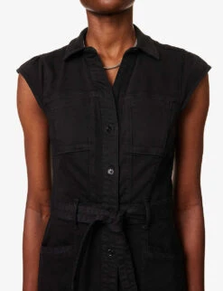 Paige Jaxsyn Self-tie Regular-fit Stretch-cotton And Rayon-blend Mini Dress -Ted Baker Store R04153175 WASHEDBLACK ALT04