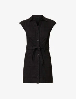 Paige Jaxsyn Self-tie Regular-fit Stretch-cotton And Rayon-blend Mini Dress