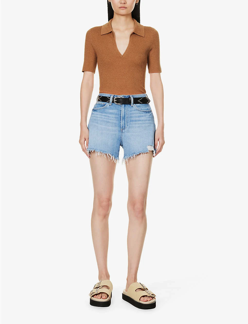 Paige Valencia V-neck Organic Cotton And Silk-blend Knitted Top 4 Paige Valencia V-neck Organic Cotton And Silk-blend Knitted Top - Image 2