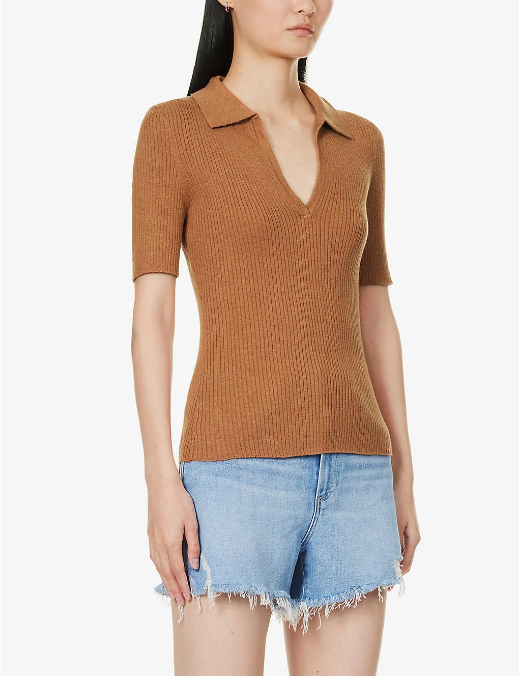 Paige Valencia V-neck Organic Cotton And Silk-blend Knitted Top 5 Paige Valencia V-neck Organic Cotton And Silk-blend Knitted Top - Image 3