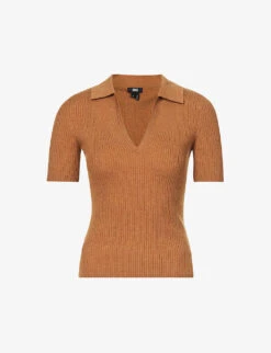 Paige Valencia V-neck Organic Cotton And Silk-blend Knitted Top