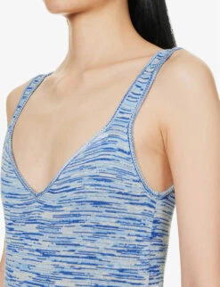 Paige Palermo V-neck Cotton-blend Knitted Midi Dress -Ted Baker Store R04153200 OCEANBREEZEMIX ALT04