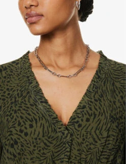 Paige Jeanna Animal-print Silk Mini Dress -Ted Baker Store R04153218 ARMYBLACK ALT04