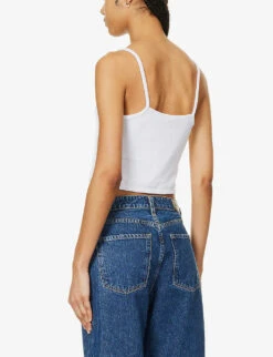 Calvin Klein Monologo-embroidered Towel-texture Cotton-blend Top -Ted Baker Store R04153232 BRIGHTWHITE ALT03