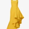 Alexander McQueen Asymmetric Square-neckline Woven Midi Dress 1 Alexander McQueen Asymmetric Square-neckline Woven Midi Dress -Ted Baker Store R04153249 BRIGHTYELLOW M