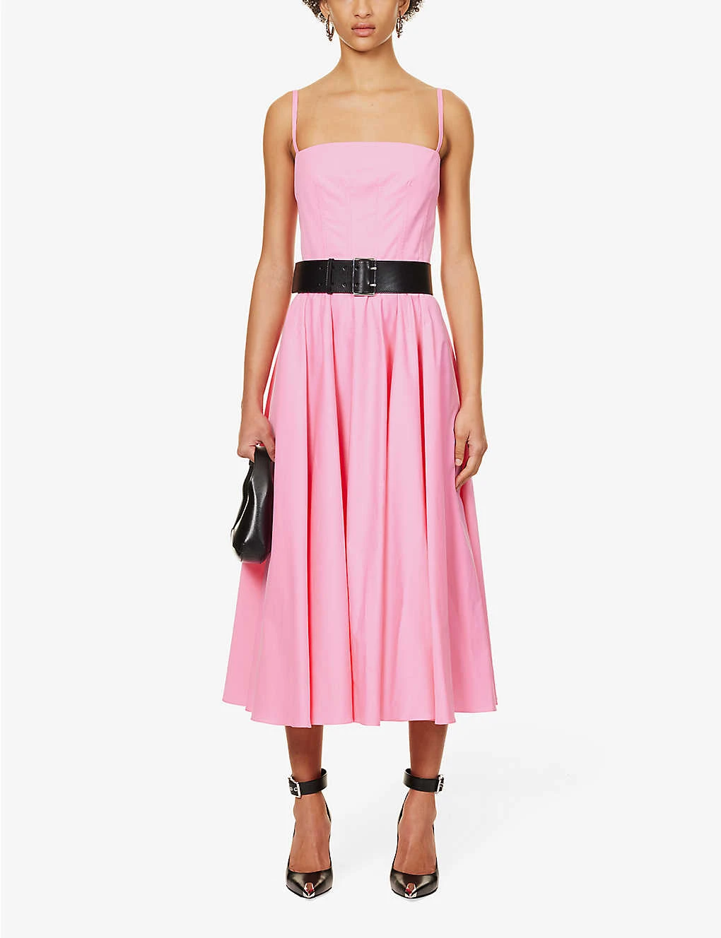 Alexander McQueen Day Square-neck Corseted Cotton Midi Dress 4 Alexander McQueen Day Square-neck Corseted Cotton Midi Dress - Image 2