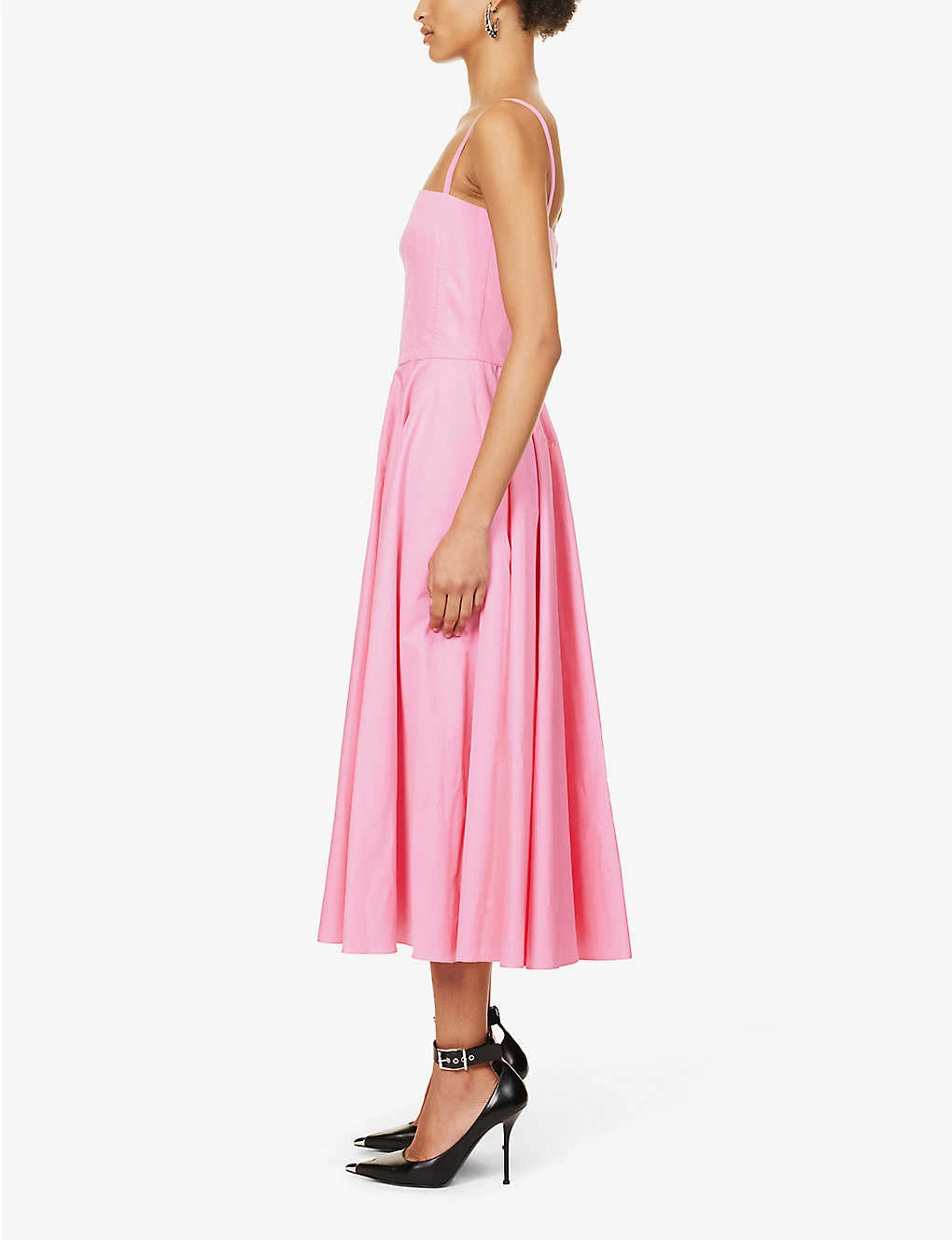 Alexander McQueen Day Square-neck Corseted Cotton Midi Dress 5 Alexander McQueen Day Square-neck Corseted Cotton Midi Dress - Image 3