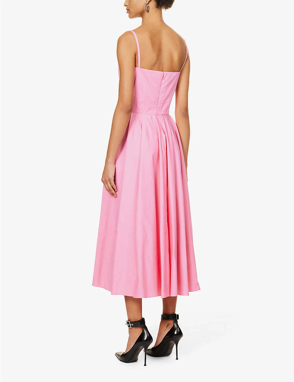 Alexander McQueen Day Square-neck Corseted Cotton Midi Dress 6 Alexander McQueen Day Square-neck Corseted Cotton Midi Dress - Image 4