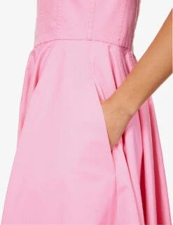 Alexander McQueen Day Square-neck Corseted Cotton Midi Dress 11 Alexander McQueen Day Square-neck Corseted Cotton Midi Dress -Ted Baker Store R04153256 PSYCHEDELICPINK ALT04