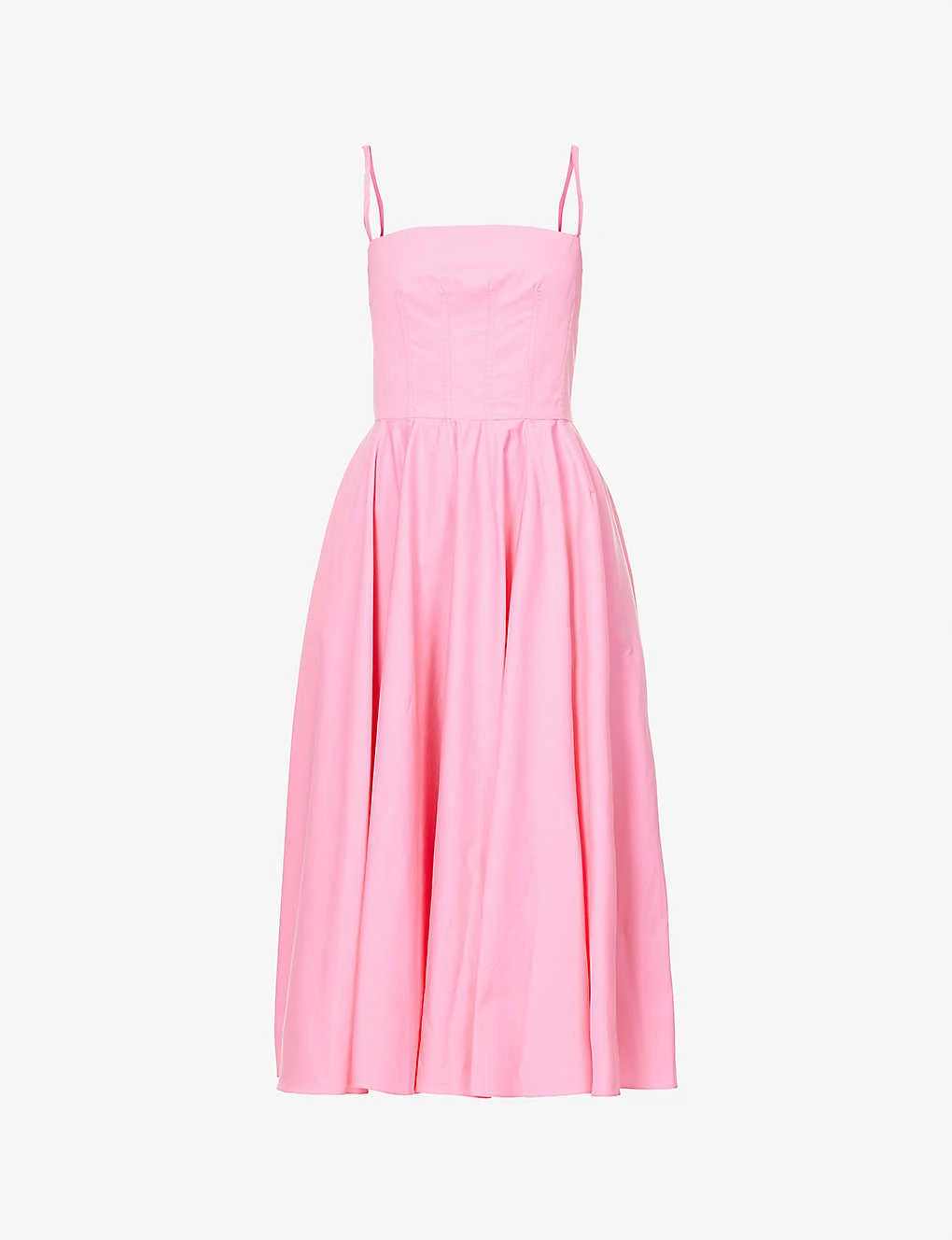 Alexander McQueen Day Square-neck Corseted Cotton Midi Dress 3 Alexander McQueen Day Square-neck Corseted Cotton Midi Dress