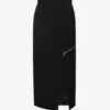Alexander McQueen Split-hem Zip-embellished Wool Midi Skirt -Ted Baker Store R04153265 BLACK M