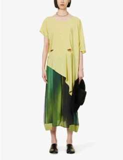Gradation Cut-out Silk Top 8 Gradation Cut-out Silk Top -Ted Baker Store R04153459 CITRUSLIME ALT01