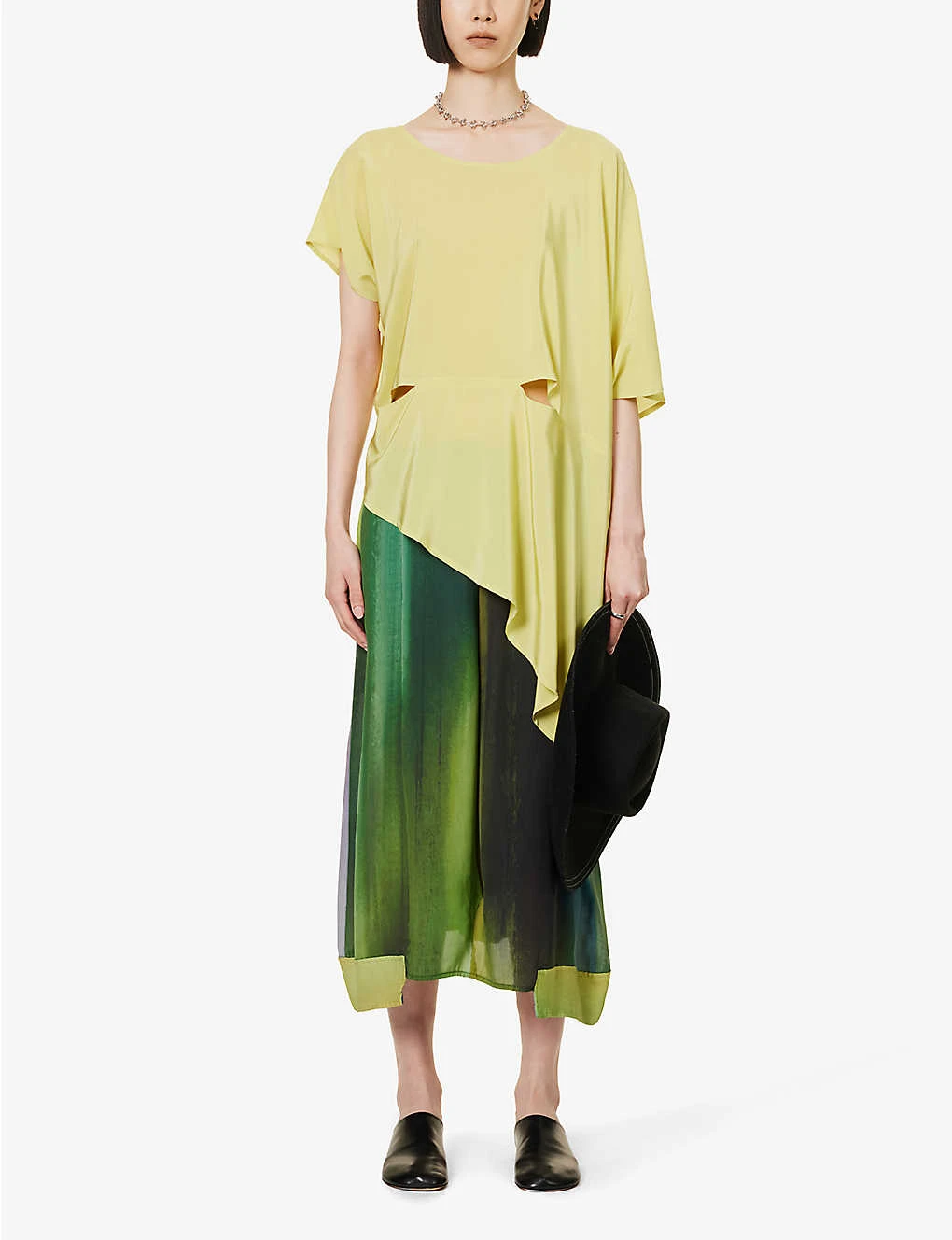 Gradation Cut-out Silk Top 4 Gradation Cut-out Silk Top - Image 2