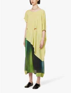 Gradation Cut-out Silk Top 9 Gradation Cut-out Silk Top -Ted Baker Store R04153459 CITRUSLIME ALT02