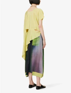 Gradation Cut-out Silk Top 10 Gradation Cut-out Silk Top -Ted Baker Store R04153459 CITRUSLIME ALT03