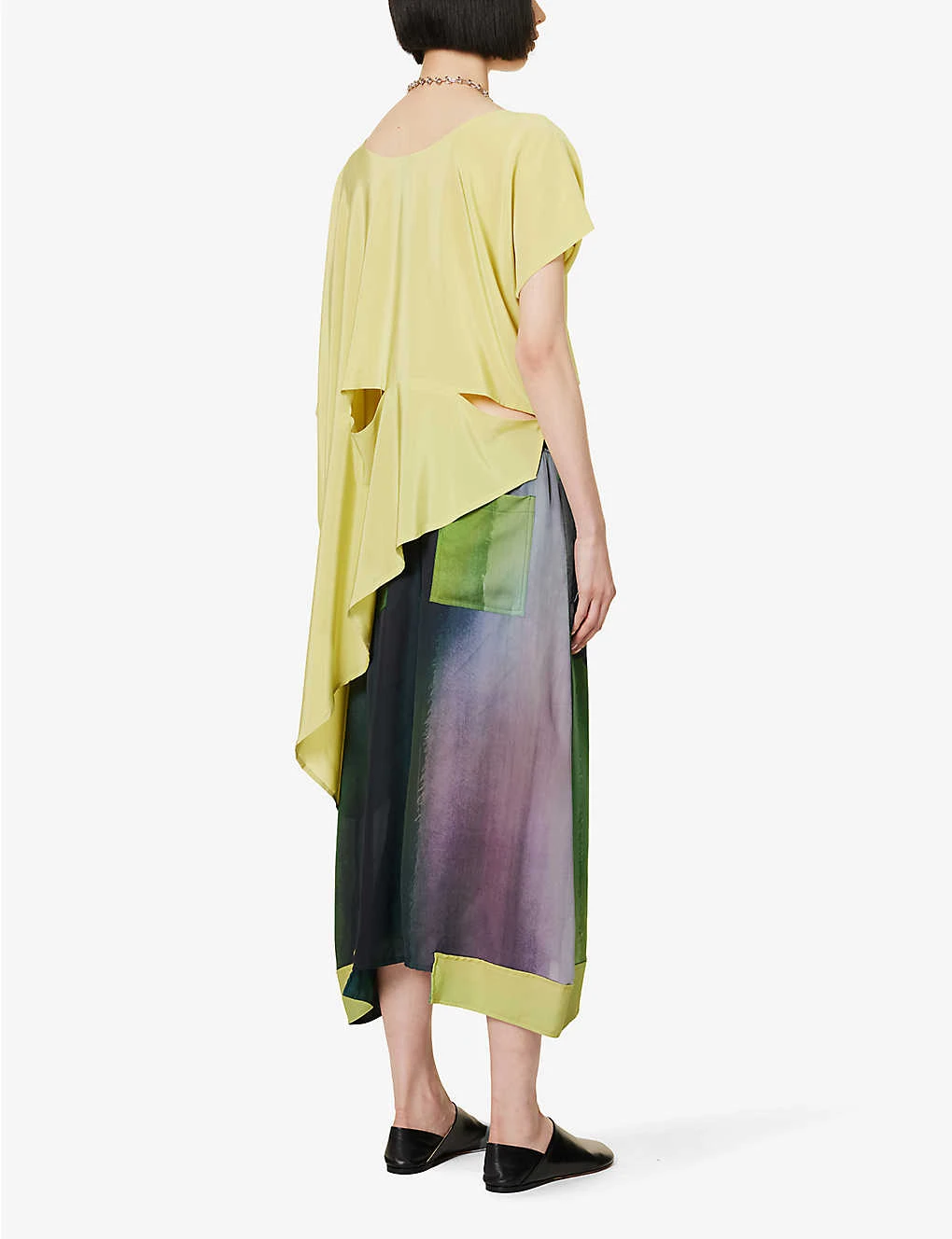 Gradation Cut-out Silk Top 6 Gradation Cut-out Silk Top - Image 4