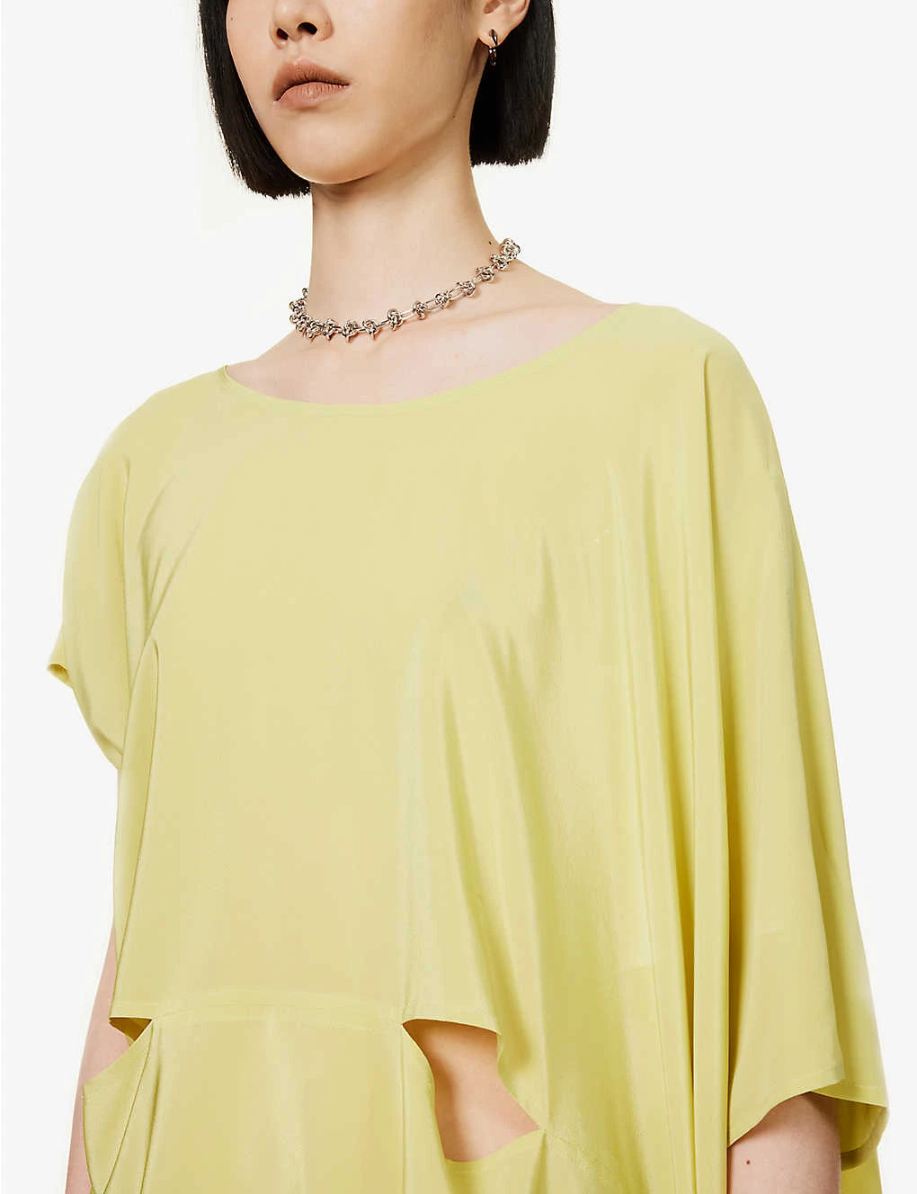 Gradation Cut-out Silk Top 7 Gradation Cut-out Silk Top - Image 5