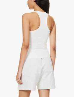 Scoop-neck Fitted Stretch-cotton Top -Ted Baker Store R04153488 WHITE ALT03