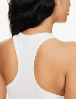 Scoop-neck Fitted Stretch-cotton Top -Ted Baker Store R04153488 WHITE ALT04