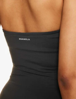 Logo-print Fitted Stretch-woven Top -Ted Baker Store R04153500 CHARCOAL ALT04