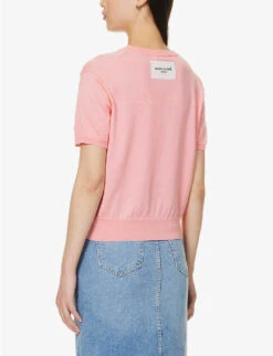 Ribbed-trim Scoop-neck Cotton-knit Top 10 Ribbed-trim Scoop-neck Cotton-knit Top -Ted Baker Store R04153710 STRAWBERRY ALT03