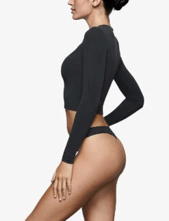 Vintage Round-neck Stretch-cotton Top -Ted Baker Store R04153793 WASHEDONYX ALT02