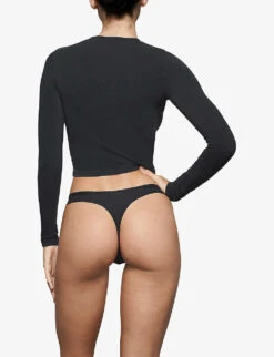 Vintage Round-neck Stretch-cotton Top -Ted Baker Store R04153793 WASHEDONYX ALT03