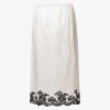 Prada Lace-trim Elasticated-waist Silk Midi Skirt