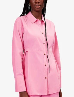 Whistles Janet Tie-waist Woven Shirt 9 Whistles Janet Tie-waist Woven Shirt -Ted Baker Store R04154606 PINK ALT02