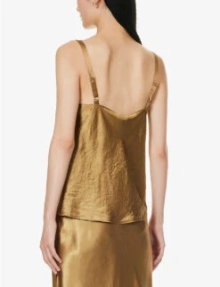 Vince Cowl-neck Flared-hem Satin Top -Ted Baker Store R04154643 NILE ALT03