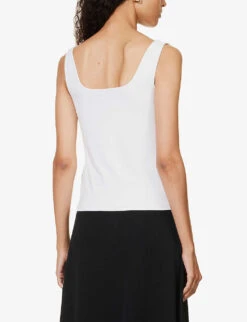 Vince Square-neck Sleeveless Stretch-cotton Top -Ted Baker Store R04154649 OPTICWHITE ALT03
