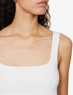 Vince Square-neck Sleeveless Stretch-cotton Top -Ted Baker Store R04154649 OPTICWHITE ALT04